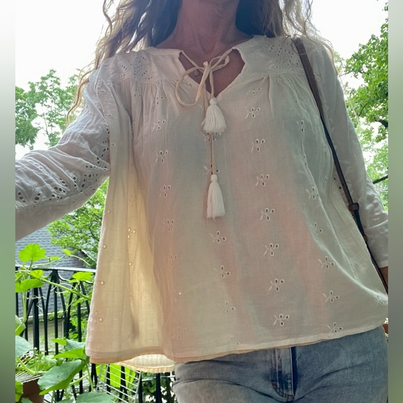 NWOT Shabby Chic Cotton Boho Top Sz M - Picture 13 of 15